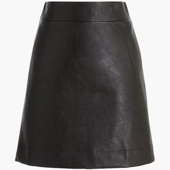 J.Crew Factory Faux Leather A-Line Mini Skirt Black NWT 16 - Picture 7 of 16